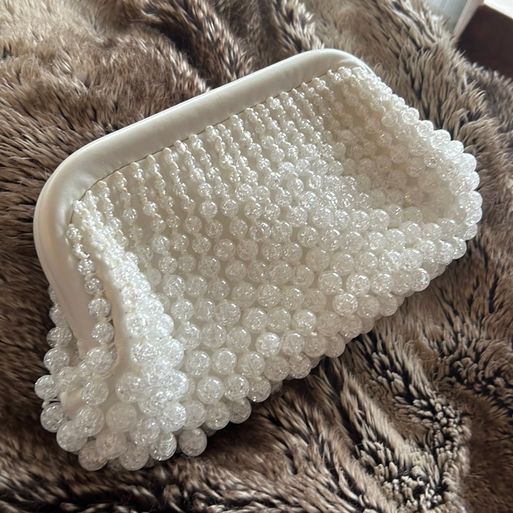Cult gaia white clutch worn once for bridal shower - in great condition!